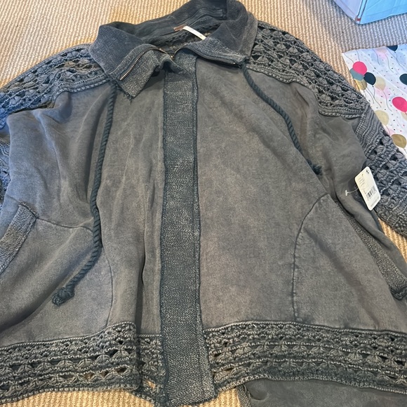 NWT FREE PEOPLE dune big oversized jacket in overboard blue size L-XXL - Picture 10 of 16